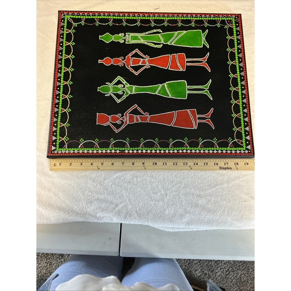 Hand designed Tribal Wall Art red and green